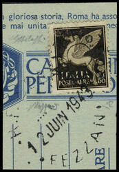 N° 3, 0.50 s/50c brun obl. s/Frgt, TB, signé Bolaffi & Diena + cert ...