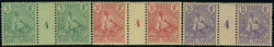 N° 21, + 22 + 23, 5c, 10c et 15c paires millésimes 4, TB - Photo WEB