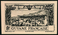 Type Vue de Cayenne, Essai non-dentelé sans valeur dans le cartouche ...