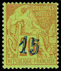 N° 4A, 15c s/20c surcharge outremer, TB, signé + cert