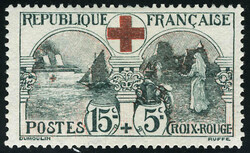 N° 156, 15c + 5c Croix Rouge, TB