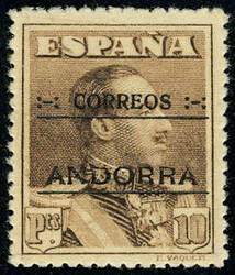 10, 15, 30, 40 cts + 4 et 10 Ptas dentelés 14, TB, excellent ...