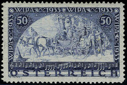 N° 430a, Expo WIPA, avec fils de soie, 1 dent courte sinon TB