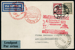 Zeppelin 4 SAF 1933, CP CàD Tallinn 31.VII.33, CàD de transit ...