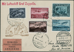 Zeppelin 3 SAF 1932, CP, CàD Bucuresti 12 AV 1932 CàD de transit ...