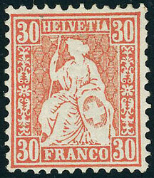 N° 38, 30c vermillon, C.l, superbe
