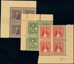 N° 154/56, Pro Juventute 1917 en blocs de 4 CdF, TB - Photo WEB