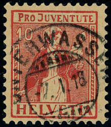 N° 156, 10c rouge, Pro Juventute 1917 x 20 ex., TB
