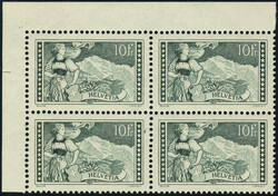 N° 230, +244/5, 3f Brun et 10f vert, blocs de 4 coin de feuille, ...