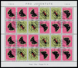 N° 541/2, Pro Juventute 1953, feuille complète avec tête-bêche, ...