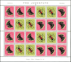 N° 541/42, feuille complète tête-bêche, Sup