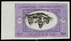 N° 100, 70r violet er brun ND centre renversé BdF, TB