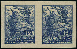 N° 431, 12d Soldat, paire horizontale non dentelée, TB, certificat ...