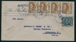 N°47 x 4 ex. + T.P. n°516 s/Lettre, CàD San Salvador 22 nov 1937 ...