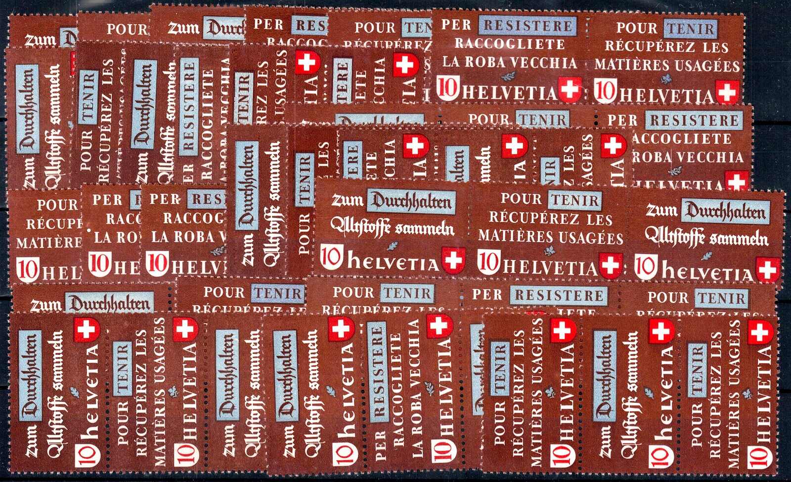 1942, Altstoff, tadellos postfrische Serie, alle 10 Paare und 14 ...