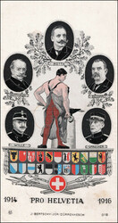 1914/16, PRO HELVETIA, grosse Seidenstickerei, von J.Bertschy JGR ...
