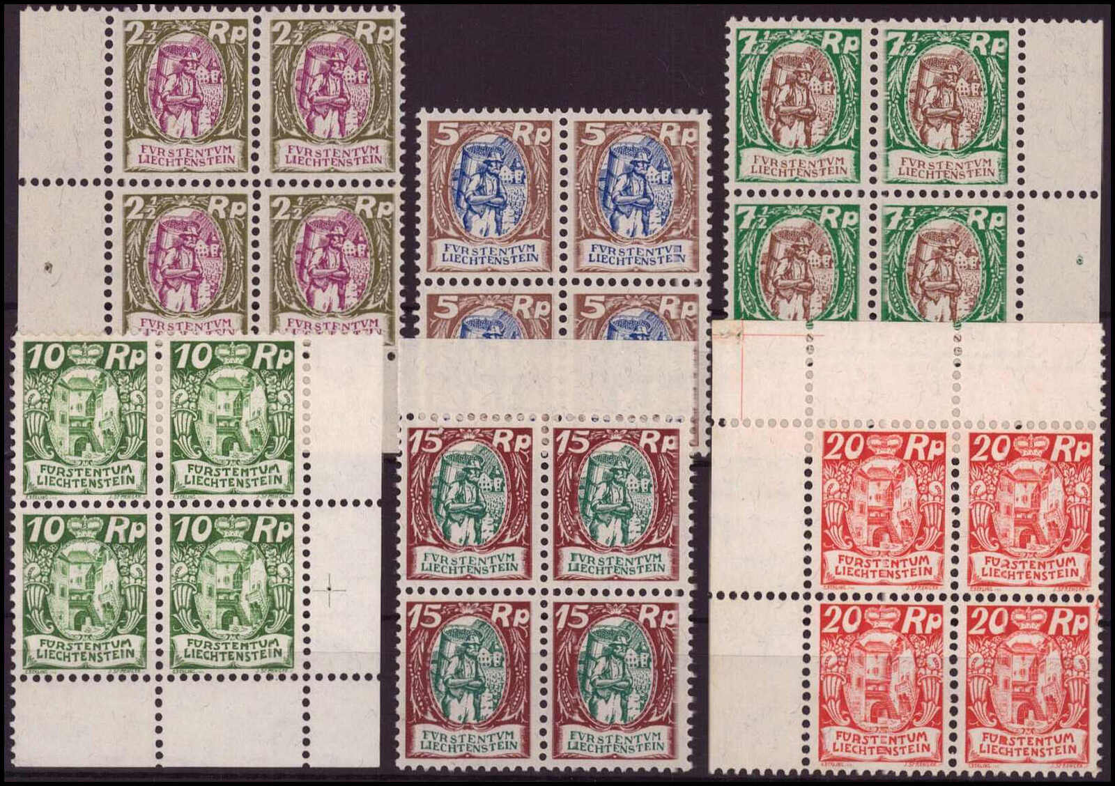 1924-27, Winzer oder Schlosshof, saubere, postfrische ...