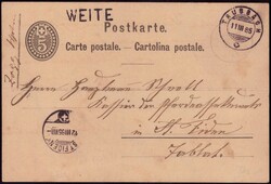 WEITE, sauberer Stabstempel auf 5 Rp.-Ganzsache, Datum-Stempel ...