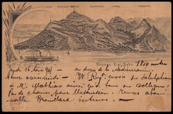 1892, 10 Rp. karmin, Zudruck Vitznau-Rigi-Bahn, Legende links unter ...