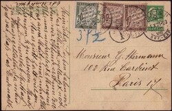 1921, 10 Rp. Tellbrustbild-Ganzsache von ZÜRICH 1.X.21 nach Paris, ...