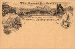 1891, 600 Jahre Eidgenossenschaft, Rückseite schwarz, mit ...