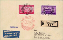 1936 (6./9.5.), 1. Nordamerika-Fahrt 1936, sauberer, eingeschriebener ...