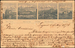 1892, 10 Rp. karmin, schwarzer Zudruck LUGANO (Cravé par G. ...