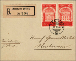 40 Rp.-Frankatur, 20 Rp. UPU im waagerechtem Paar auf schönem ...