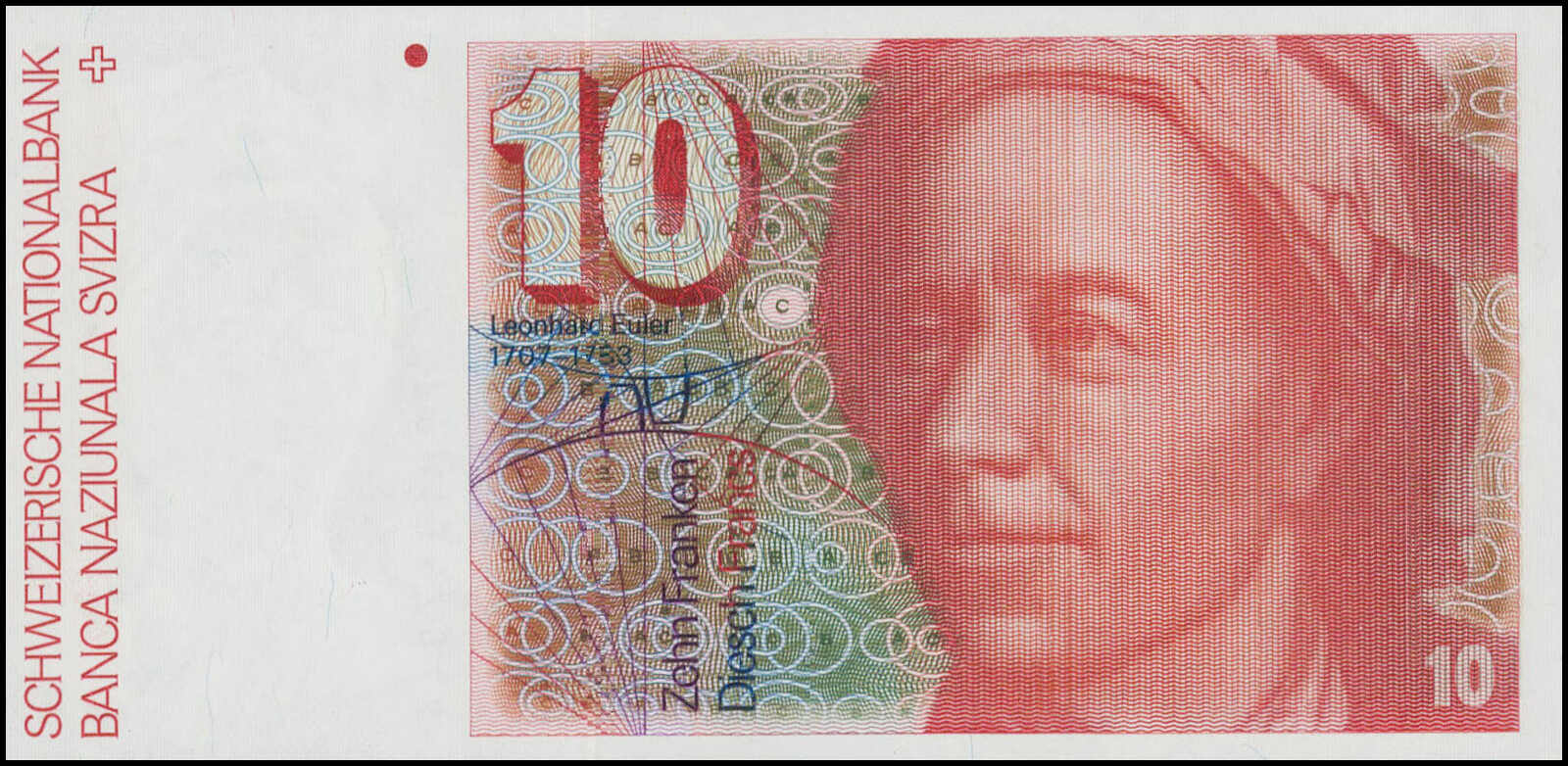 1979, 10 Fr., Leonard Euler, bankfrisch, fehlerfrei
