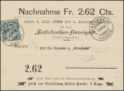 Flühli, violetter Stabstempel auf der Adressseite, 12 Rp. ...