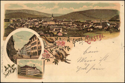 Gruss aus Liestal, Innere Stadt, Kaserne, Carl Künzli, Zürich. 1900 ...