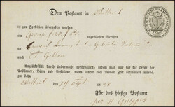 1838, 19 SEPT, Speditions-Quittung von WATTWYL, eingedruckter, ...