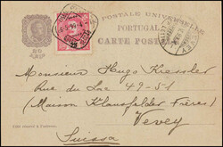 1899+1909, eine 20 R.-Ganzsache mit Zusatzfrankatur nach VEVEY ...