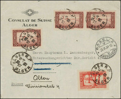 1930/1939, 2 Briefe vom CONSULAT DE SUISSE ALGER, nach der Schweiz ...