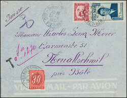 1951, 2 interessante Flugpostbriefe nach BASEL und NEU ALLSCHWIL ...