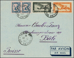 1951, 2 interessante Flugpostbriefe nach BASEL und NEU ALLSCHWIL ...