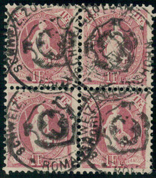 1 Fr., lila, vorschriftsmässig gestempelt, Zollstempel vonROMANSHORN ...