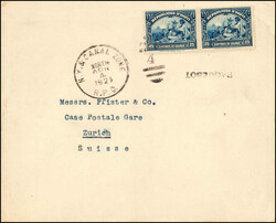 1912-1953, 6 Frankaturen und eine ungebrauchte Ansichtskarte, ...