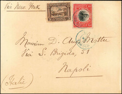 1912-1953, 6 Frankaturen und eine ungebrauchte Ansichtskarte, ...