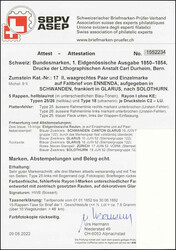 15 Rp.-Frankatur, 5 Rayon I, Typen 25/26 und Type 18, Stein C2/LU, ...
