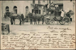 Brigue-Voiture Postale, sehr schöne AK mit einem Vierspänner und ...