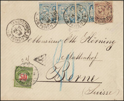 50 Rp.-Frankatur, 50 Rp., reingrün, sehr farbfrisch, sauberer ...