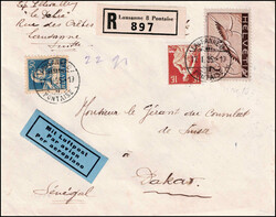 1935, 2 Flugpostbriefe von LAUSANNE und ST.GALLEN an das Schweizer ...