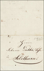 SOLOTHURN, dekorativer Fuhrmannsbrief, von GOLDBACH den 11 Juny 1827, ...