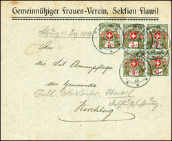 Aus der Ausgabe 1911-1926, 38 Frankaturen, meist verschiedene Nummern ...