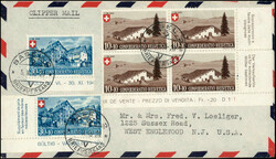 1938-1969, über 56 Frankaturen, Bedarfsbriefe, Satzbriefe, R-Briefe, ...