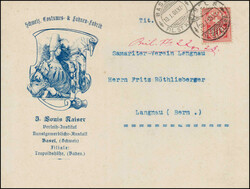 J.LOUIS KAISER, Schweiz. Costums - & Fahnen- Fabrik, frankiert mit 10 ...