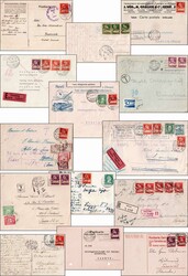 TELLBRUSTBILD, 50 Frankaturen, Mehrfachfrankaturen, Einzelfrankaturen ...