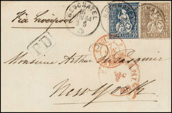 1.10 Fr.-Frankatur, 10 Rp. und 1 Fr., saubere Stempel NEUCHATEL 16 ...