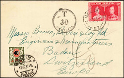 1d. und 2 d.-Frankaturen, beide Briefe in die SCHWEIZ adressiert und ...